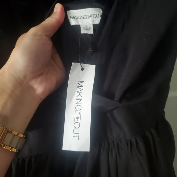 Making The Cut Elegant Black Evening Gown Size Small New Ruffle High Low - Picture 5 of 7